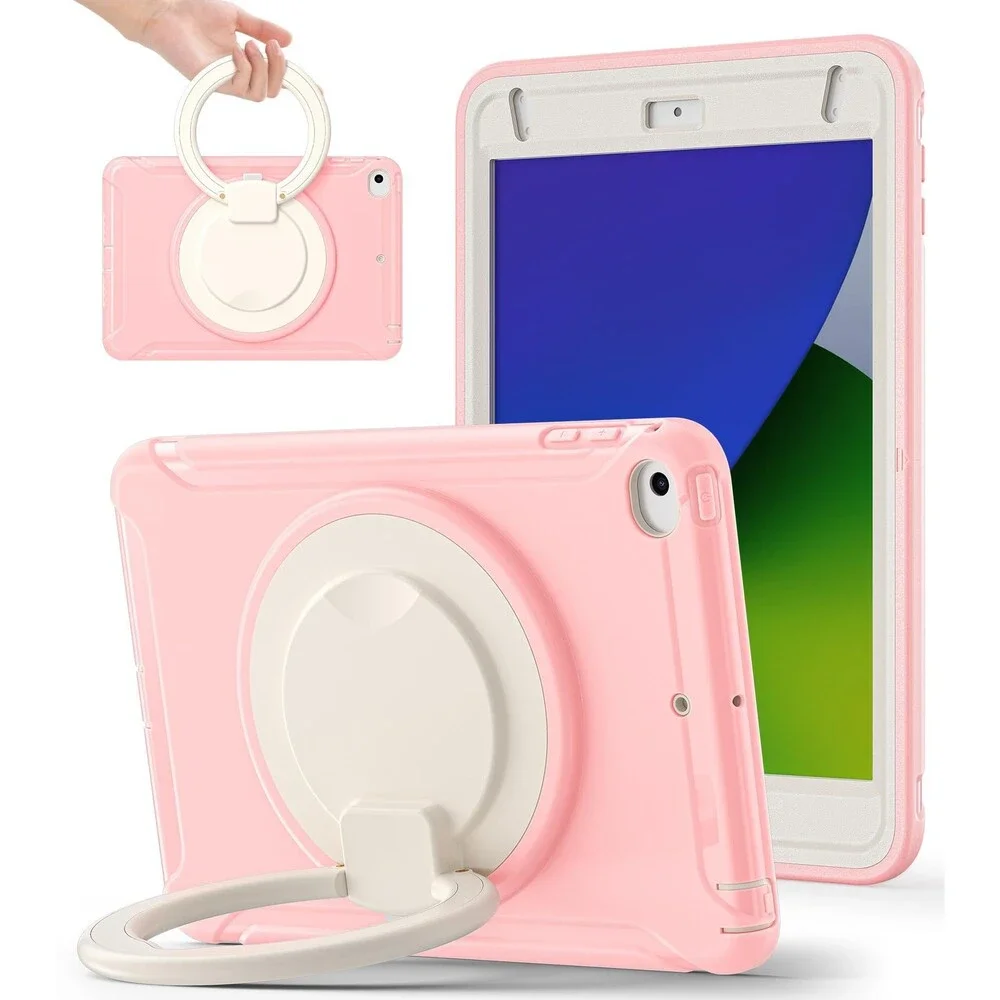 Shockproof Case for iPad mini 4/5 - 360° Multi-Angle Stand & Grip, Pencil Holder